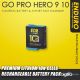  EDR Go Pro Hero 9 10 Black Cameras Battery and 3-Port Fast Charger for GoPro Action Sports Camera by Enduro Batt -1 Battery Only