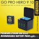 EDR Go Pro Hero 9 10 Black Cameras Battery and 3-Port Fast Charger for GoPro Action Sports Camera by Enduro Batt - Combo 1