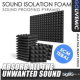 GoliveMic Pyramid Soundproof Sponge 25cm x 25cm x 5cm Absorption Panel Recording Studio Acoustic Foam Soundproof Foam -Black