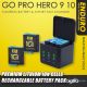 EDR Go Pro Hero 9 10 Black Cameras Battery and 3-Port Fast Charger for GoPro Action Sports Camera by Enduro Batt - Combo 2
