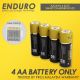 Enduro LI-ION/NI-MH (AA/AAA) Battery Charger Enduro with USB-C (CH04) - 4 AA ( no charger )