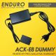 Enduro ACK-E8 - LP-E8 Dummy Battery with AC Compact Power Adapter for Canon Camera (Malaysia Plug)