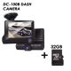 Golive Dashcam  DC-100B Car Dashboard Camera camcorder Front & Rear Camera Full HD - camera + 32 GB SD CARD