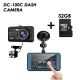 Golive DC-100C 4 INCH HD IPS LCD Screen Dual-lens 1080p Car Recorder Dash Camera with G-Sensor and Rearview Camera - camera + 32 GB card