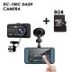 Golive DC-100C 4 INCH HD IPS LCD Screen Dual-lens 1080p Car Recorder Dash Camera with G-Sensor and Rearview Camera - camera + 8GB Card