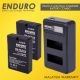 Enduro EN-EL14 LCD Dual Charger with 2 x Batteries Combo Package (New)