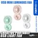 GoLiveMic USB Mini Luminous Small Fan Portable Fill Light Fan Creative Portable Desktop Fan USB Charging Strong Wind
