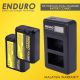 Enduro NP-FW50 LCD Dual Charger with 2 x Batteries Combo Package (New)