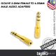 Golive 3.5mm Female to 6.35mm Male Stereo Audio Adapters Convertor for Home Audio Equipment Amplifiers Home Theater Devi