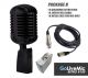 Golivemic Podpro Retro R100 Metal Professional Vocal Dynamic Vintage Microphone For Karaoke Recording Studio KTV Jazz - Mic and XLR ( matt Black )