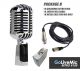 Golivemic Podpro Retro R100 Metal Professional Vocal Dynamic Vintage Microphone For Karaoke Recording Studio KTV Jazz - mic with XLR ( silver chrome )