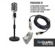 Golivemic Podpro Retro R100 Metal Professional Vocal Dynamic Vintage Microphone For Karaoke Recording Studio KTV Jazz - Mic, XLR and Table Stand ( silver chrome )