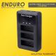 Enduro AHDBT-501 LCD Triple Charger for GoPro Hero 5,6,7 (NEW) (Charger Only)