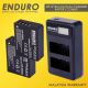 Enduro NP-W126 LCD Dual Charger with 2 x Batteries Combo Package (New)