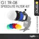 ONSMO TR-08 Speedlite Filter Kits with Magnetic & 4 Color Filters, Softbox Kit For Creative Photograph & Videograph