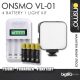 ONSMO Lumipocket B20 /VL-01 Mini Vlog LED fill light 5W 6500K 49-LED light 3 Hotshoe Mount for DSLR and Mobile Phone - 4 battery 1 light kit