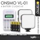 ONSMO Lumipocket B20 /VL-01 Mini Vlog LED fill light 5W 6500K 49-LED light 3 Hotshoe Mount for DSLR and Mobile Phone - 4 battery 2 light kit