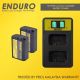 Enduro NP-FW50 LCD Dual Charger with 2 x Batteries Combo Package (New)