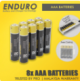 ENDURO Multi 8 Slot AA and AAA Battery Charger with High Grade 2800mAH AA Batteries COMBO - (8 battery)