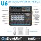 (New Ready Stock) Golivemic U6 Mixer 6 Channel Mini UsB Audio Mixer Sound Card Phantom Power Bluetooth USB 48V