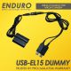 Enduro USB-EL15 - USB with EN-EL15 Dummy Battery for Nikon Camera