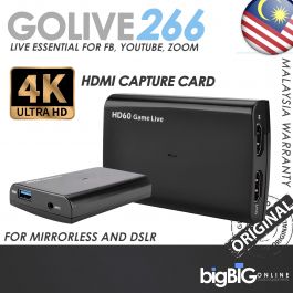 Bigbig Studio Lighting Equipment Malaysia READY STOCK GOLIVE 266 USB 3.0 Streaming HD 1080P 4K HDMI Video Capture Card Game Live Box EZCAP 266 Bigbig Studio Lighting Equipment Malaysia