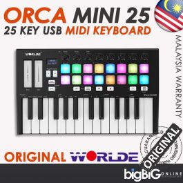 Bigbig Studio Lighting Equipment Malaysia Malaysia Stock Worlde ORCA MINI 25 Portable 25 Key USB MIDI Controller Keyboard With RGB Drum Pad MIDI OUT Bigbig Studio Lighting Equipment Malaysia