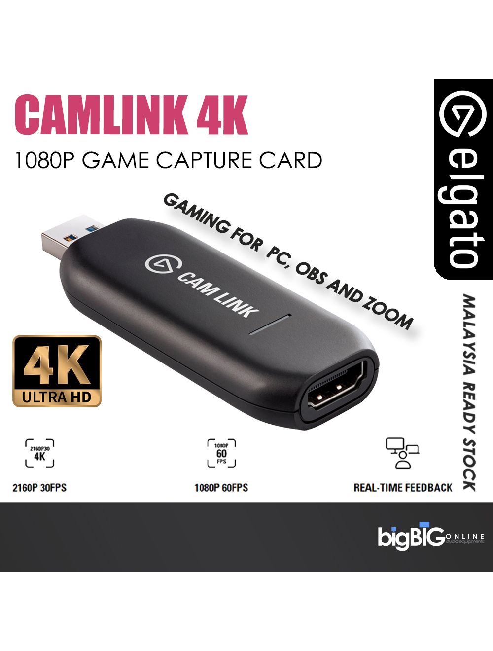 Bigbig Studio Lighting Equipment Malaysia Elgato Cam Link 4K 1080P